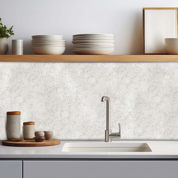 Crédence adhésive effet béton blanc