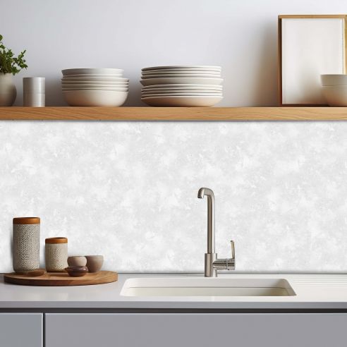 Crédence adhésive effet béton blanc