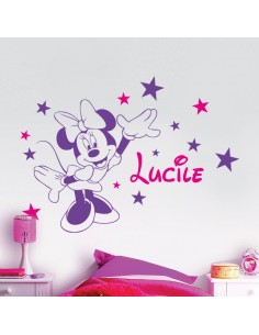 Sticker minnie personnalisé avec prénom