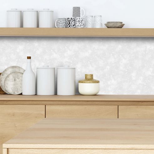 Crédence adhésive effet béton blanc