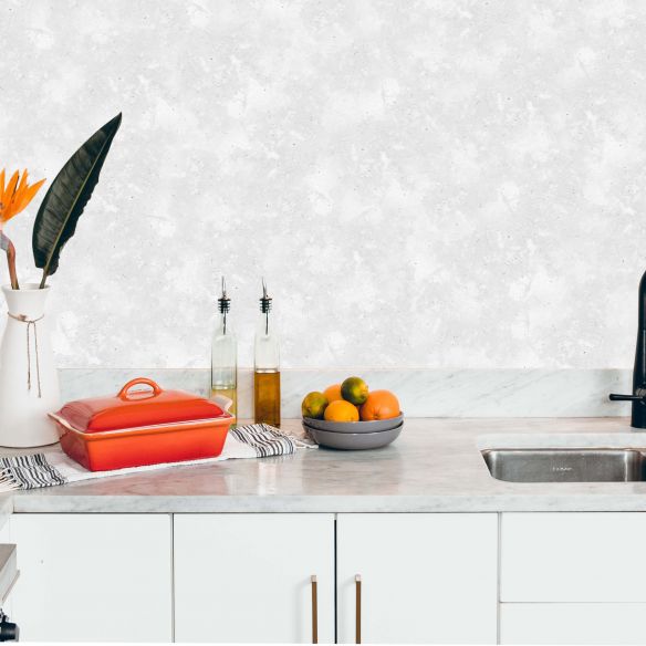 Crédence adhésive effet béton blanc