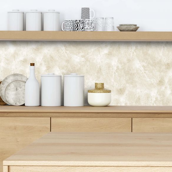 Crédence adhésive effet marbre ocre clair