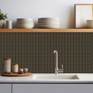 Crédence adhésive art déco noir à motifs