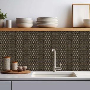 Crédence adhésive art déco noir à motifs