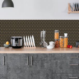 Crédence adhésive art déco noir à motifs 2