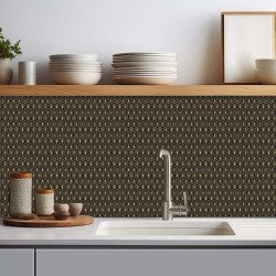 Crédence adhésive art déco noir à motifs