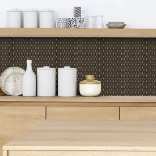 Crédence adhésive art déco noir à motifs