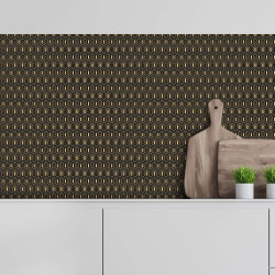 Crédence adhésive art déco noir à motifs