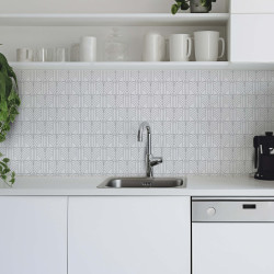 Crédence adhésive déco design blanc et gris