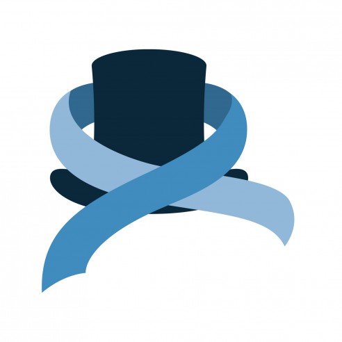 Sticker chapeau noeud bleu Movember