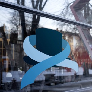 Sticker chapeau noeud bleu...