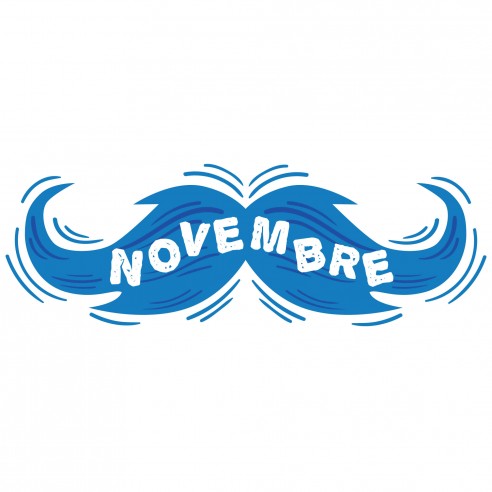 Stickers moustache novembre bleu