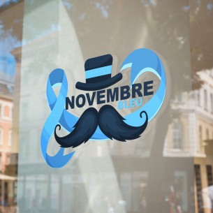 Stickers vitrine novembre bleu