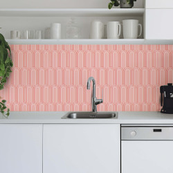 Crédence adhésive art déco saumon