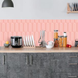 Crédence adhésive art déco saumon