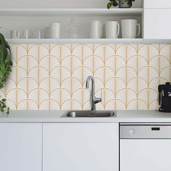 Crédence adhésive art déco design arches