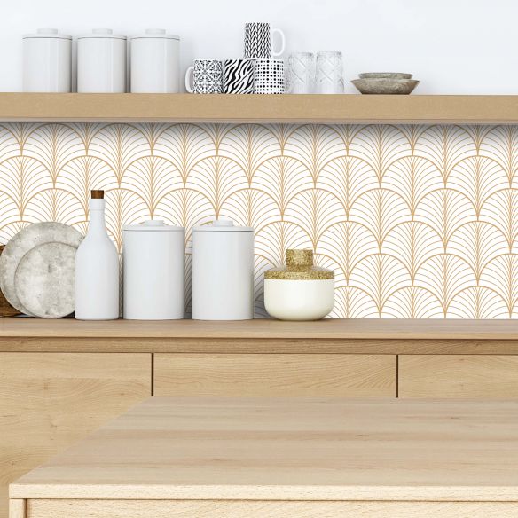 Crédence adhésive art déco design arches