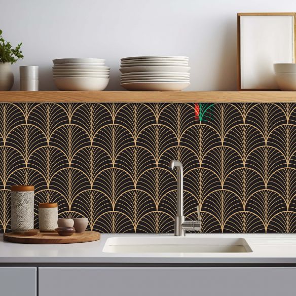 Crédence adhésive art déco design arches