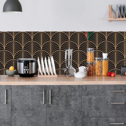 Crédence adhésive art déco design arches