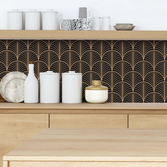 Crédence adhésive art déco design arches