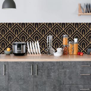 Crédence adhésive art déco motifs géométriques