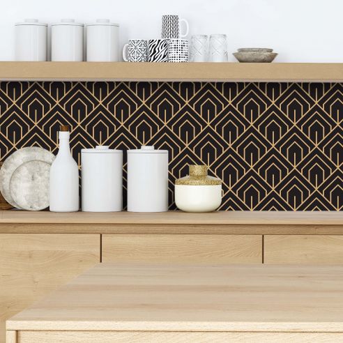 Crédence adhésive art déco motifs géométriques