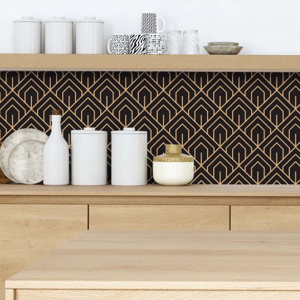 Crédence adhésive art déco motifs géométriques
