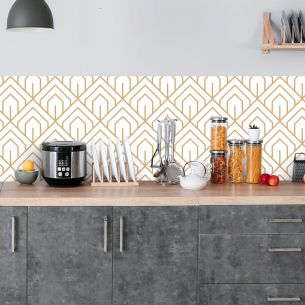 Crédence adhésive art déco motifs géométriques