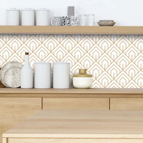 Crédence adhésive art déco motifs géométriques