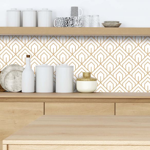 Crédence adhésive art déco motifs géométriques