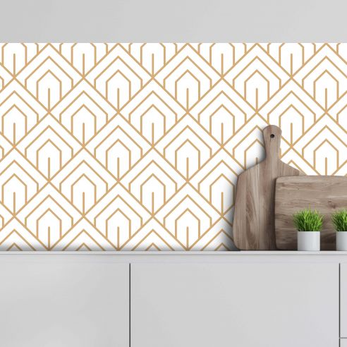 Crédence adhésive art déco motifs géométriques