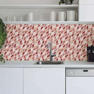 Crédence adhésive feuillage terracotta 2