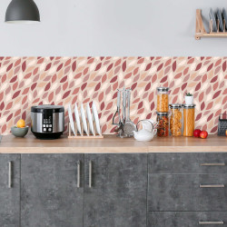 Crédence adhésive feuillage terracotta