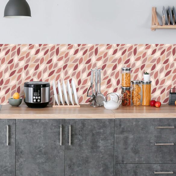 Crédence adhésive feuillage terracotta