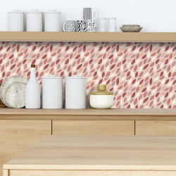 Crédence adhésive feuillage terracotta