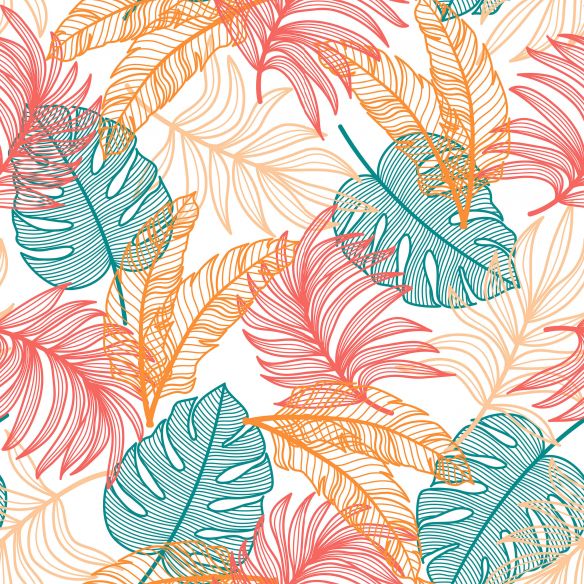 Crédence adhésive feuillage tropical coloré