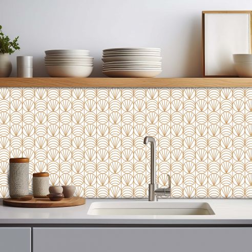 Crédence adhésive art déco motifs ronds