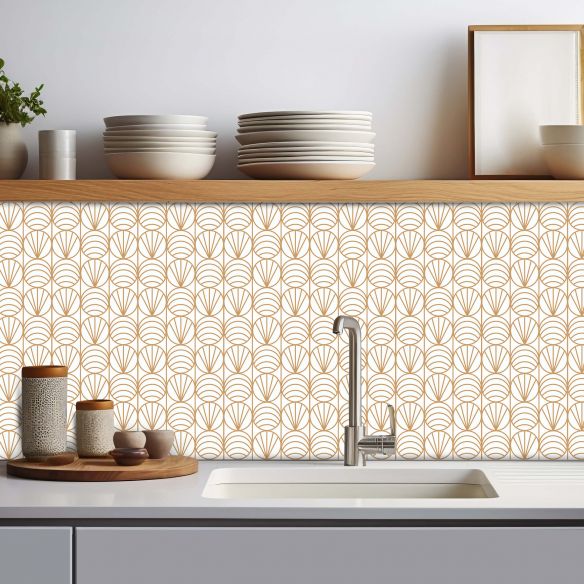 Crédence adhésive art déco motifs ronds
