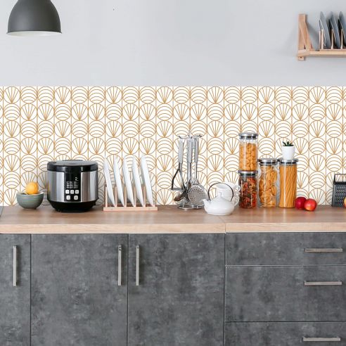 Crédence adhésive art déco motifs ronds