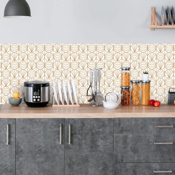 Crédence adhésive art déco motifs ronds