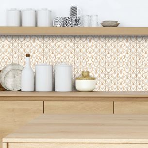 Crédence adhésive art déco motifs ronds 2