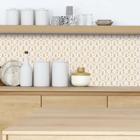 Crédence adhésive art déco motifs ronds