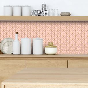 Crédence adhésive art déco motifs coquillages 2