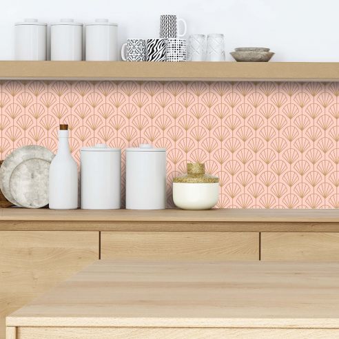 Crédence adhésive art déco motifs coquillages