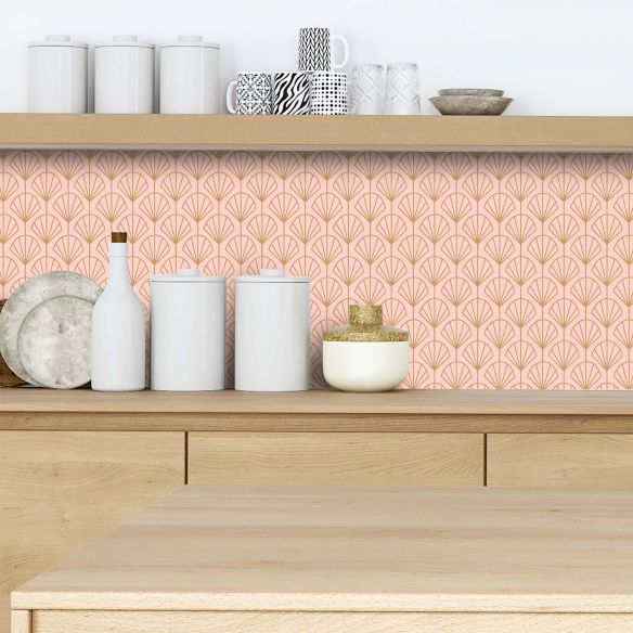 Crédence adhésive art déco motifs coquillages