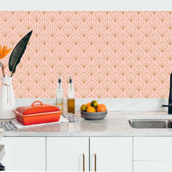 Crédence adhésive art déco motifs coquillages