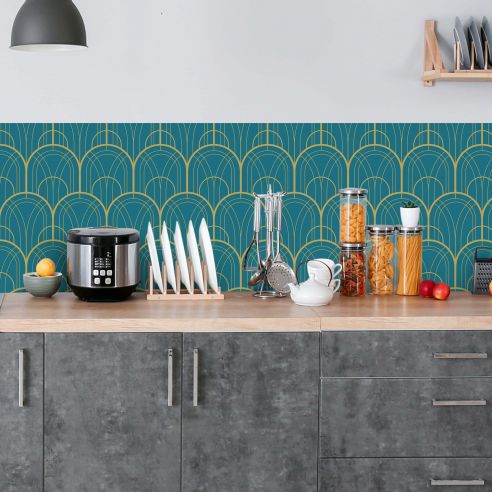 Crédence adhésive art déco design arches