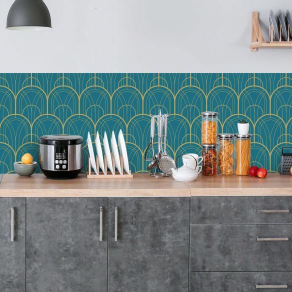 Crédence adhésive art déco design arches