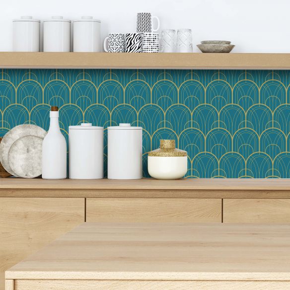 Crédence adhésive art déco design arches