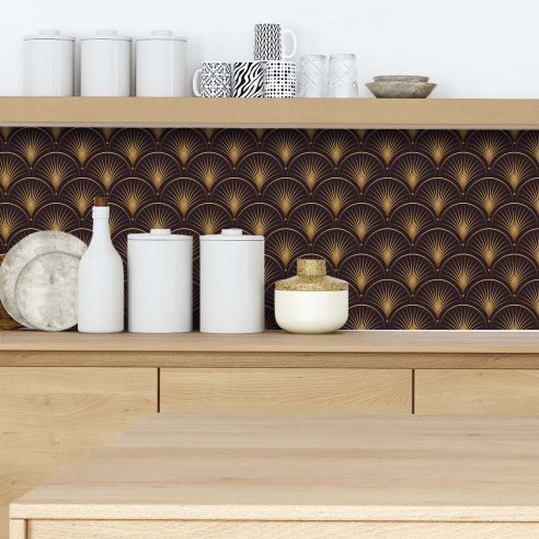 Crédence adhésive art déco design écailles